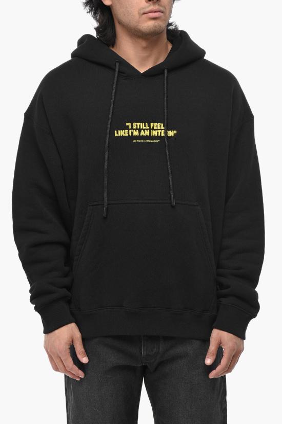  오프화이트 후드 티셔츠 OMBB085F23FLE0261065 Black