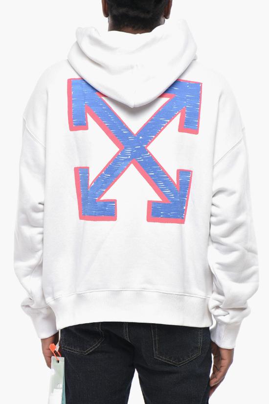  오프화이트 후드 티셔츠 OMBB085G20FLE0030145 White - OFF WHITE