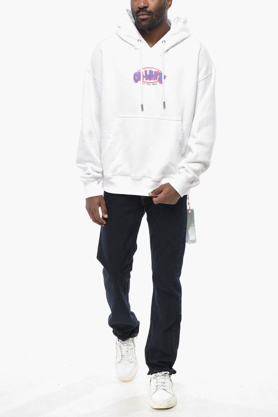  오프화이트 후드 티셔츠 OMBB085G20FLE0030145 White - OFF WHITE
