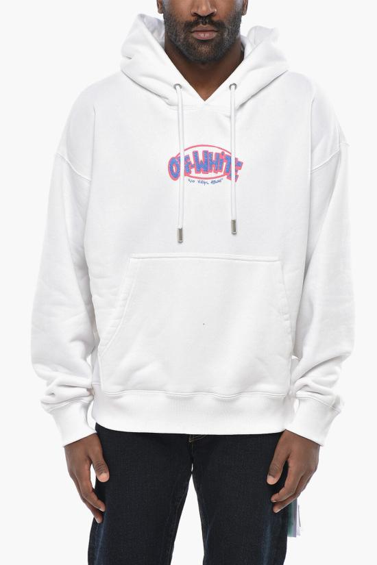  오프화이트 후드 티셔츠 OMBB085G20FLE0030145 White