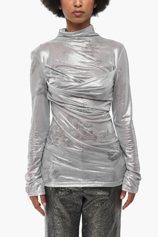  오프화이트 긴팔 티셔츠 OWAD194S23JER0021010 Silver