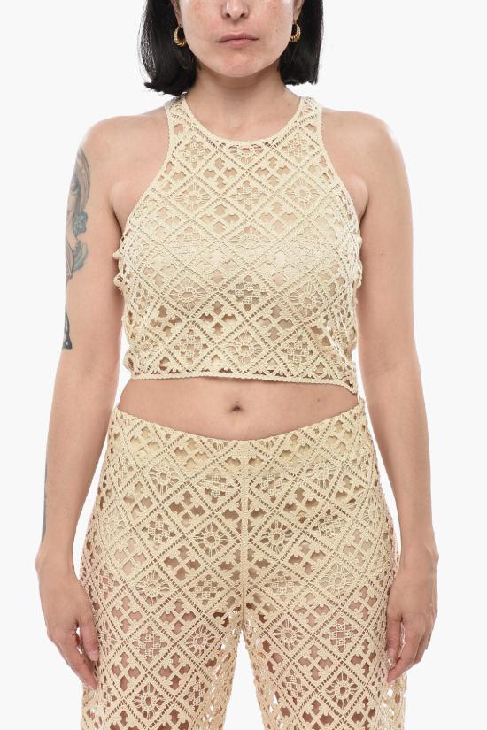  오프화이트 민소매 티셔츠 OWAD212G23KNI0010400 Beige