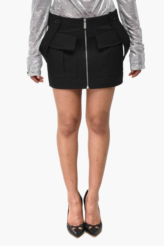  오프화이트 숏 스커트 OWCY001F24FAB0011010 Black