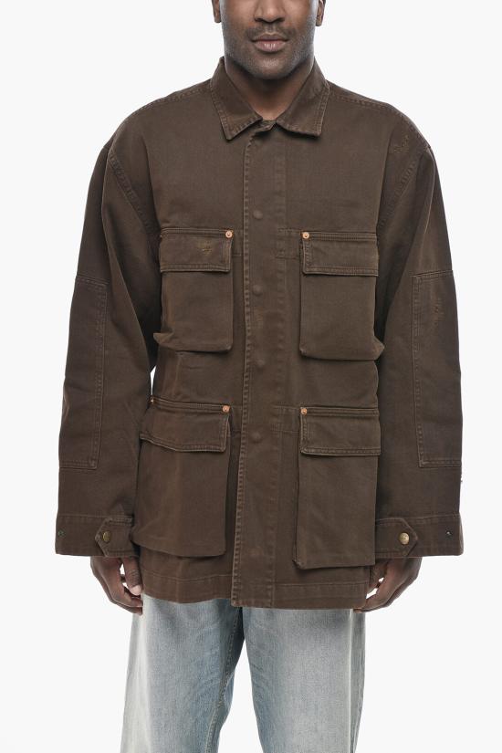  쿨투라 긴팔 셔츠 A076BROWN