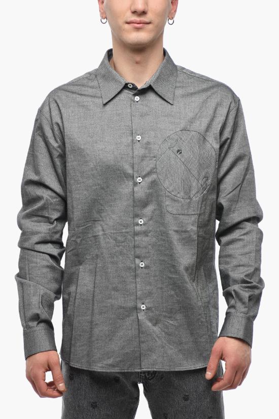  오프화이트 긴팔 셔츠 OMGA199F21FAB0011010 Gray