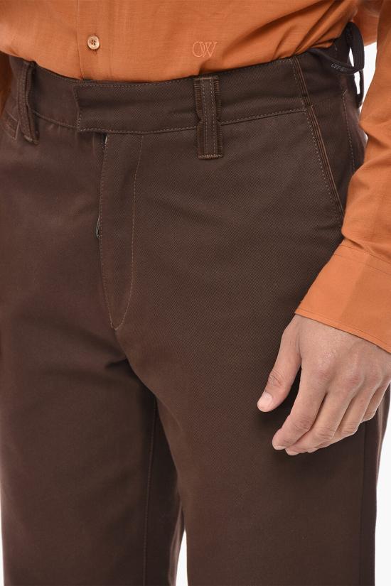  오프화이트 치노 팬츠 OMCG023F20FAB0016000 Brown - OFF WHITE