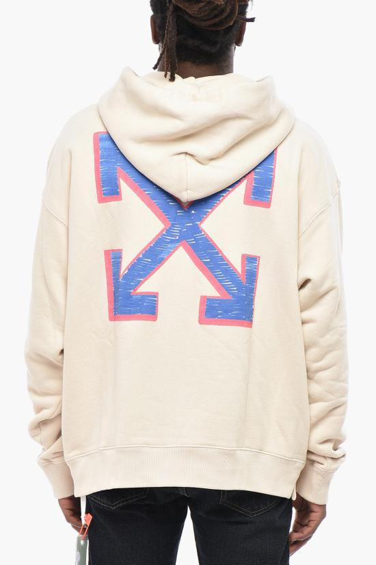  오프화이트 후드 티셔츠 OMBB085G20FLE0036145 Beige - OFF WHITE