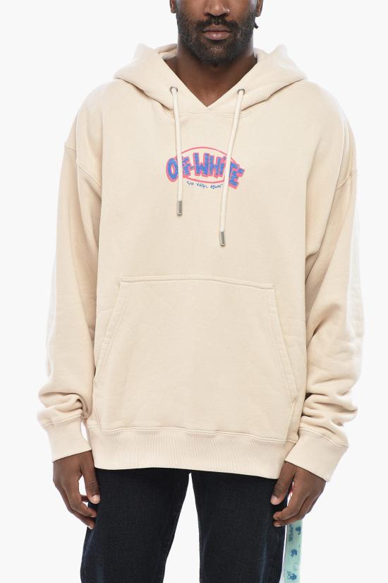  오프화이트 후드 티셔츠 OMBB085G20FLE0036145 Beige