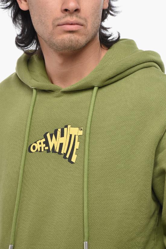  오프화이트 후드 티셔츠 OMBB097G20FLE0085518 Green - OFF WHITE