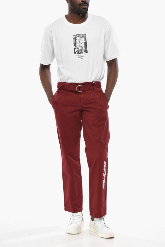  오프화이트 치노 팬츠 OMCG008F185150252401 Red - OFF WHITE