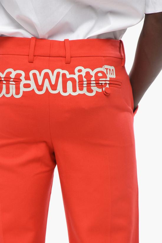  오프화이트 스트레이트 팬츠 OMCG026S21FAB0022501 Red - OFF WHITE