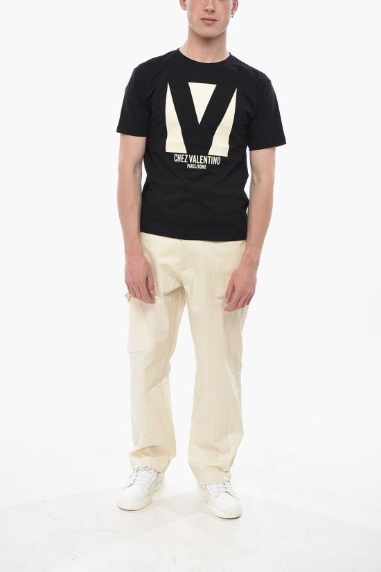  발렌티노 가라바니 반팔 티셔츠 6V3MG16PAQ9 0NO Black - VALENTINO GARAVANI