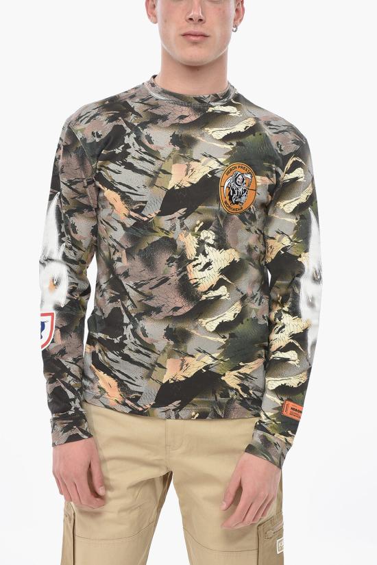  헤론 프레스톤 긴팔 티셔츠 HMAB021S22JER0015901 Military Green