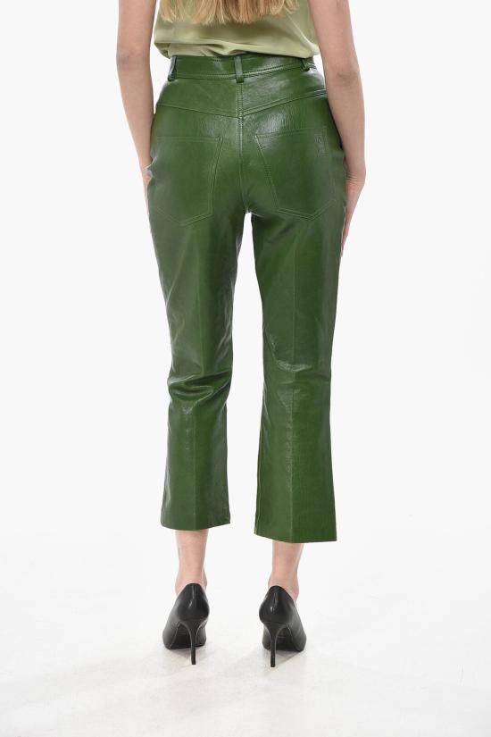  살바토레 페라가모 가죽 팬츠 13E779 P 772737 FOREST GREEN - SALVATORE FERRAGAMO