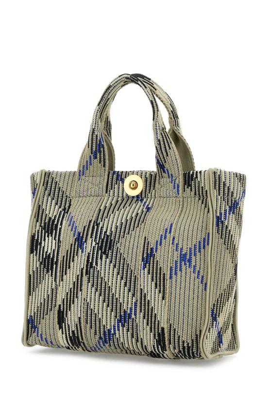 25FW 버버리 미니 체크 니트 토트 리첸 8090404 B9629 Printed - BURBERRY
