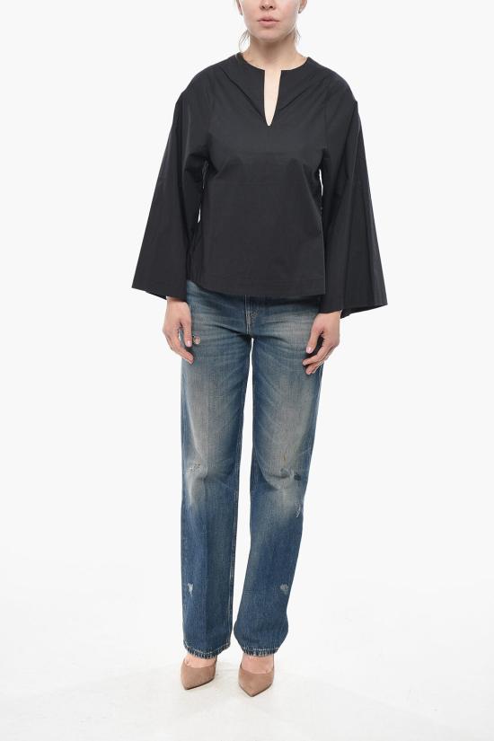  바이말렌비거 블라우스 Q71873009CO 050 Midnight blue - BY MALENE BIRGER
