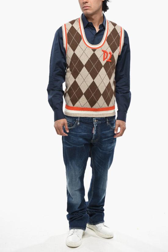  디스퀘어드2 니트 베스트 S74HA1358S18340961 Brown - DSQUARED2