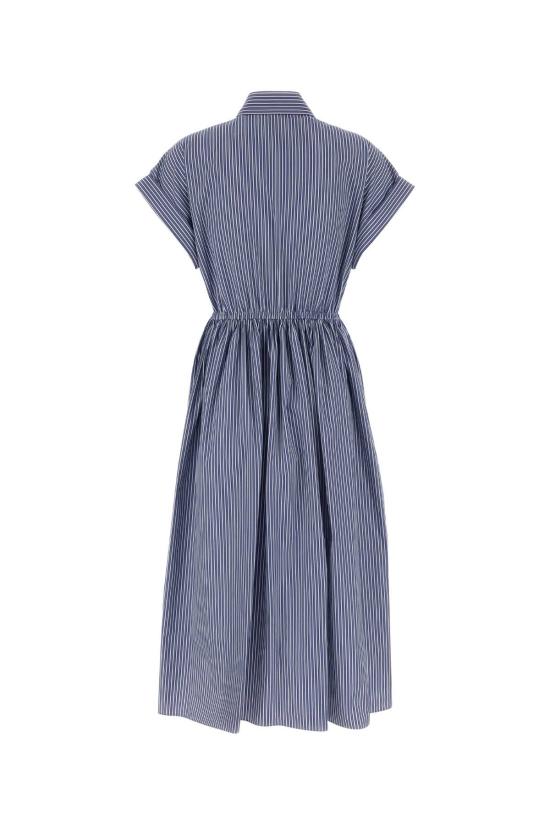 26FW 미우미우 스트라이프 포플린 미디드레스 MF6446SOOO195D F098Z Stripped - MIU MIU