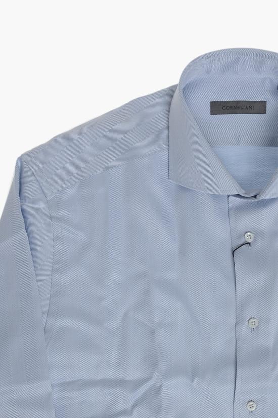  꼬르넬리아니 긴팔 셔츠 27P102 9981325 001 Blue - CORNELIANI
