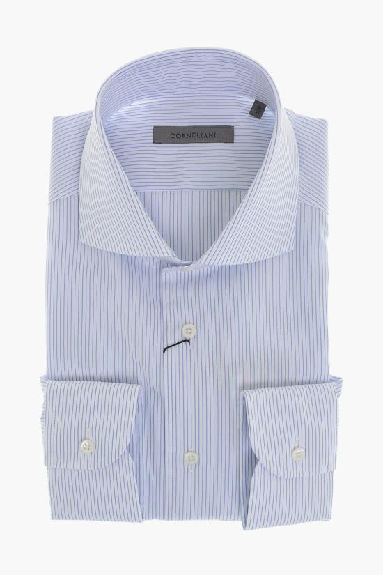  꼬르넬리아니 긴팔 셔츠 27P102 9381248 082 Bianco Blu