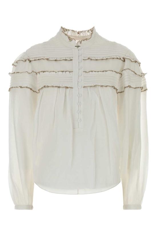 26FW 이자벨마랑에뚜왈 도안 블라우스 도안 블라우스 HT0914FBB3J04E 20WH White