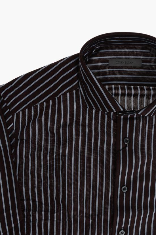  꼬르넬리아니 긴팔 셔츠 27P112 0281239 031 Brown - CORNELIANI