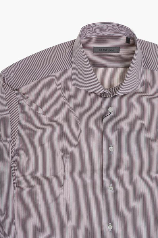  꼬르넬리아니 긴팔 셔츠 27P102 3981471 031 Bianco Marrone - CORNELIANI