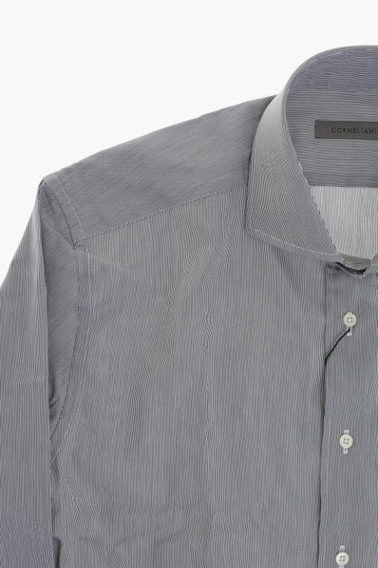  꼬르넬리아니 긴팔 셔츠 27P102 3981315 013 Black White - CORNELIANI
