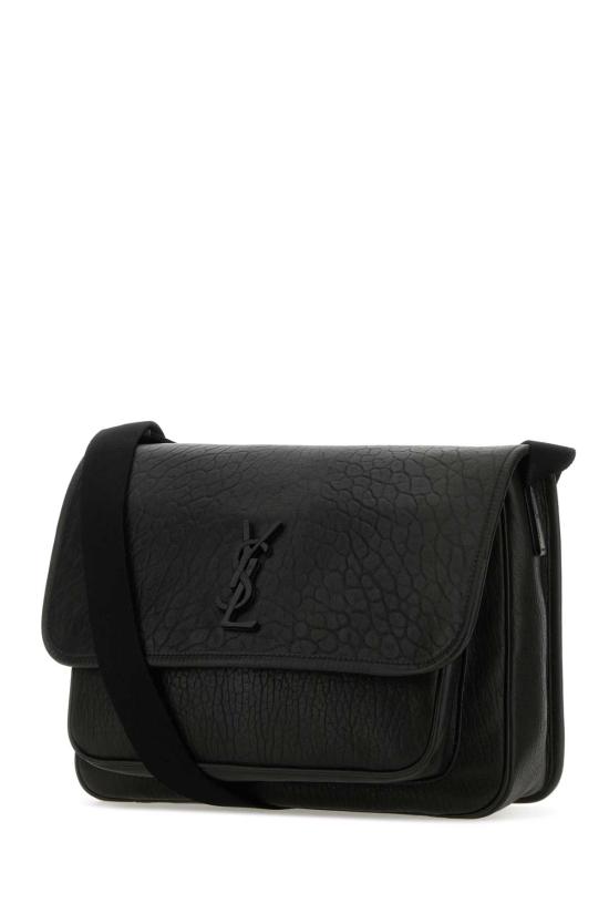 26FW 생로랑 니키 메신저 그레인드 레더백 781935AAC8O 1000 Black - SAINT LAURENT