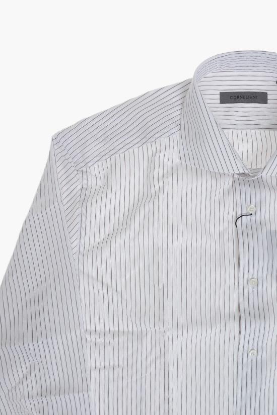  꼬르넬리아니 긴팔 셔츠 27P102 2581604 082 Bianco Marrone - CORNELIANI