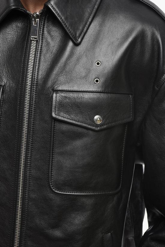  알렉산더 맥퀸 가죽 자켓 808245 Q5AOJ 1000 Black - ALEXANDER MCQUEEN
