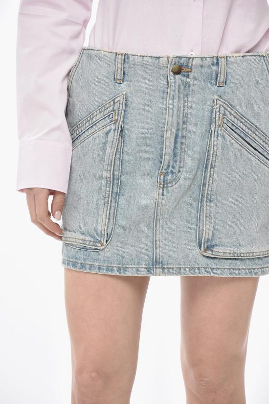  아미리 데님 스커트 AWDNKR1001 485 Light blue - AMIRI