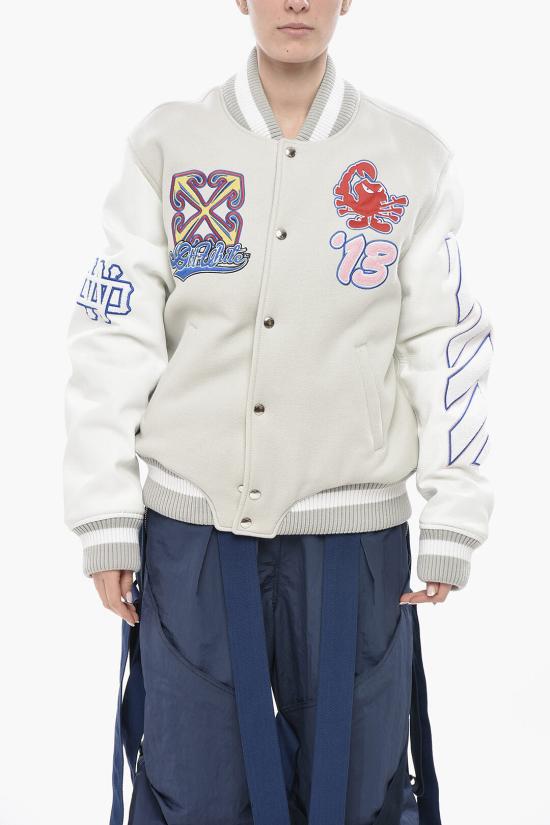  오프화이트 봄버 자켓 OWEK006F24 FAB002 5184 Gray