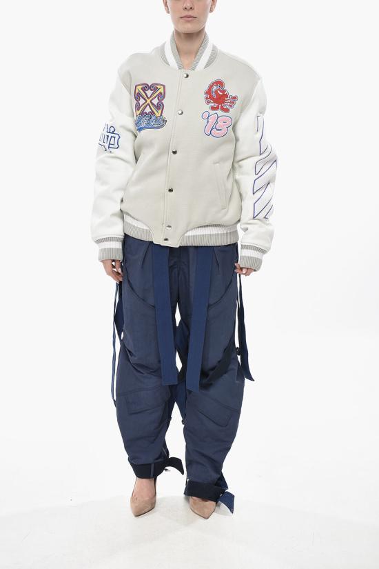  오프화이트 봄버 자켓 OWEK006F24 FAB002 5184 Gray - OFF WHITE