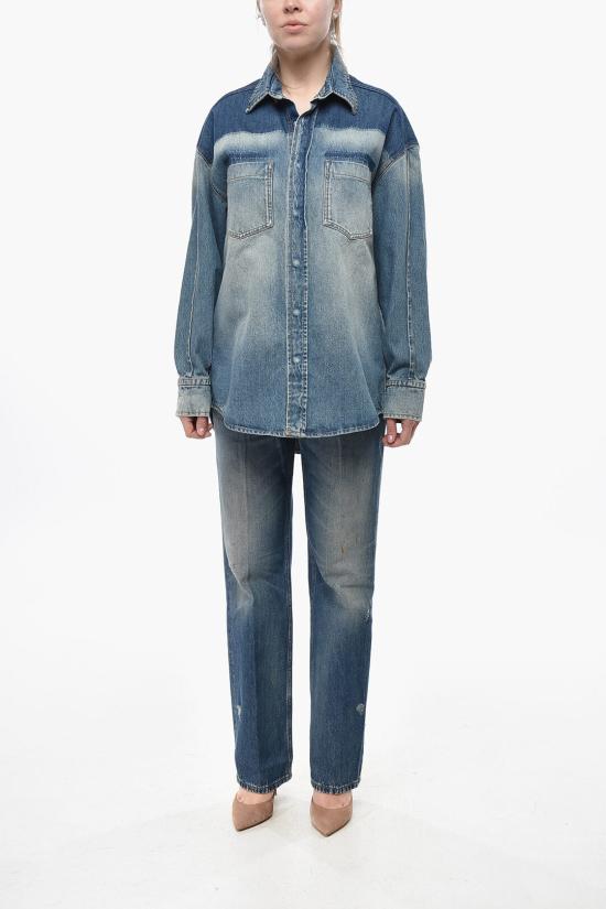  빅토리아 베컴 데님 셔츠 1324DSH005560C BROKEN VINTAGE WASH Blue - VICTORIA BECKHAM