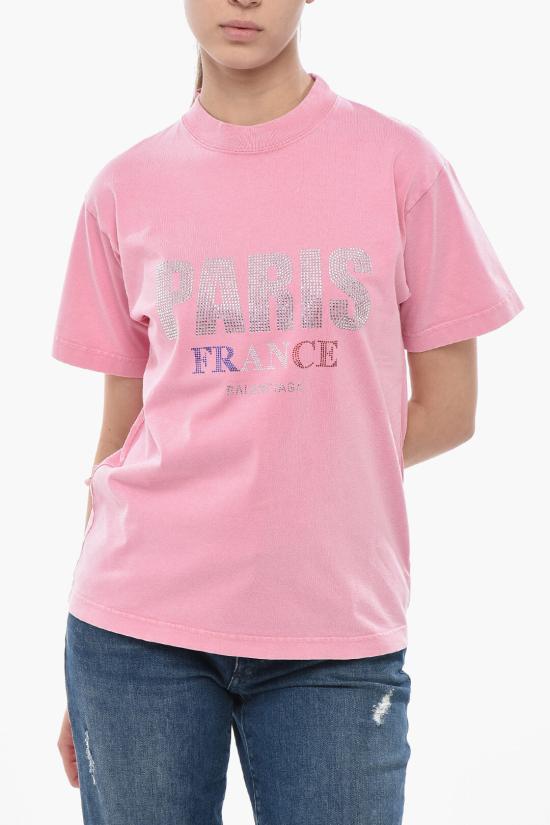  발렌시아가 반팔 티셔츠 809122TRVL59568 Pink