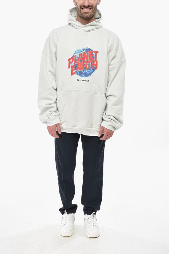  발렌시아가 후드 티셔츠 803265 TRVD1 9012 Gray - BALENCIAGA