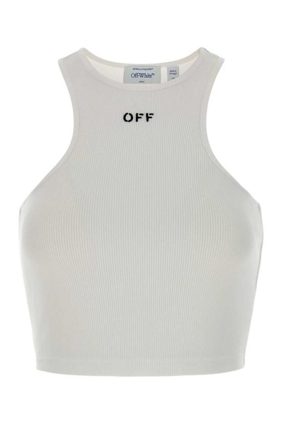 26FW 오프화이트 민소매 티셔츠 2FA00671T W102 White