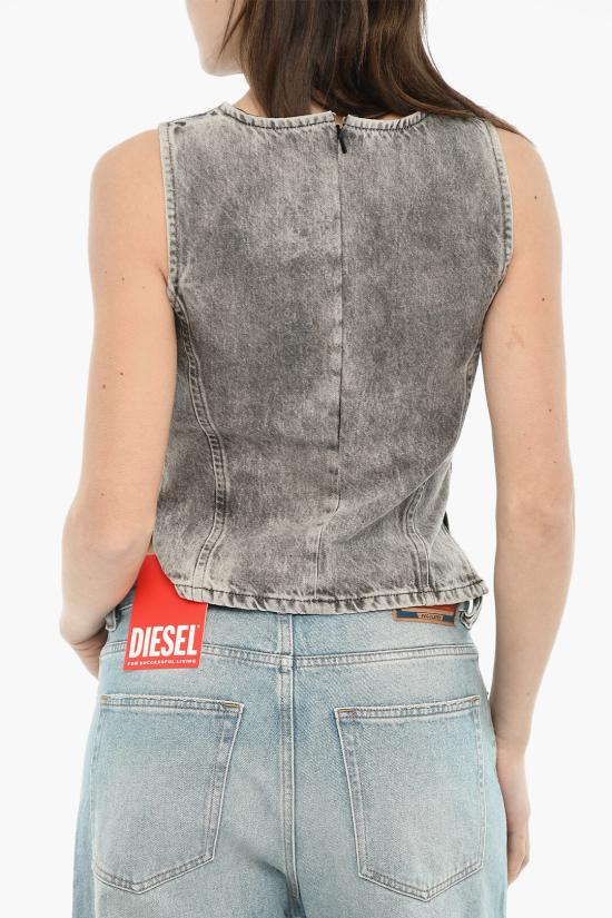  디젤 민소매 티셔츠 A16857 0ABCS 02 Gray - DIESEL