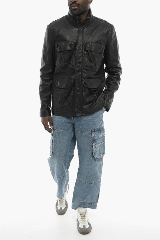  디젤 가죽 자켓 A16658 0SLBK 9XX Black - DIESEL