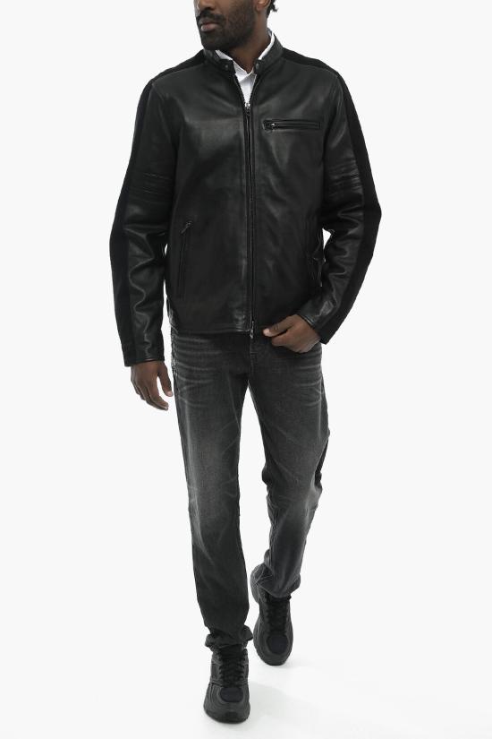 디젤 가죽 자켓 A16263 0SLBJ 9XX Black - DIESEL