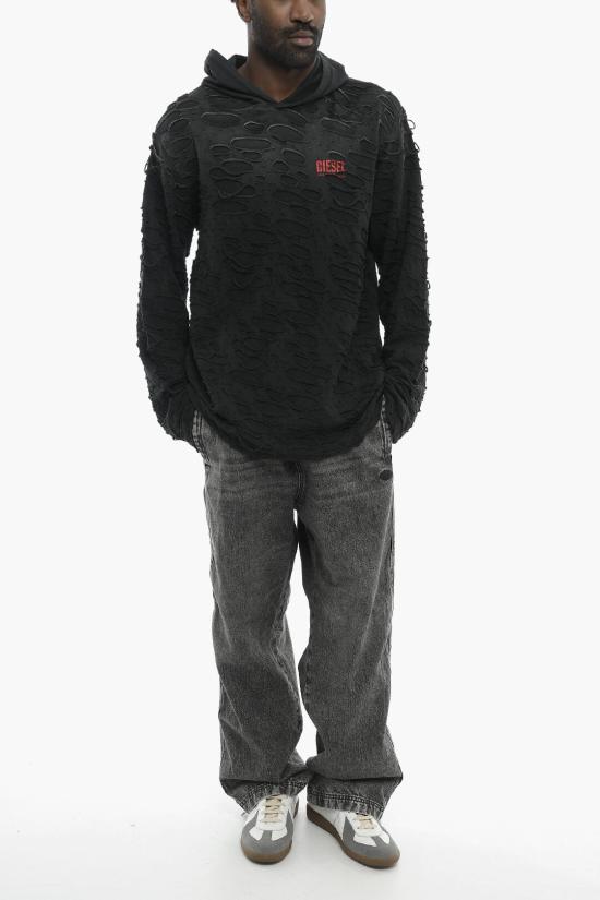  디젤 후드 티셔츠 A16173 0SLBS 9XX Black - DIESEL