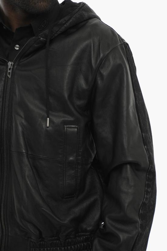  디젤 가죽 자켓 A16072 0QLAI 9XX Black - DIESEL