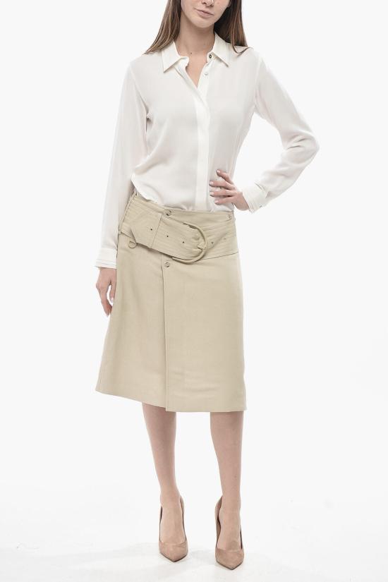  버버리 미디 스커트 8087482 Beige - BURBERRY