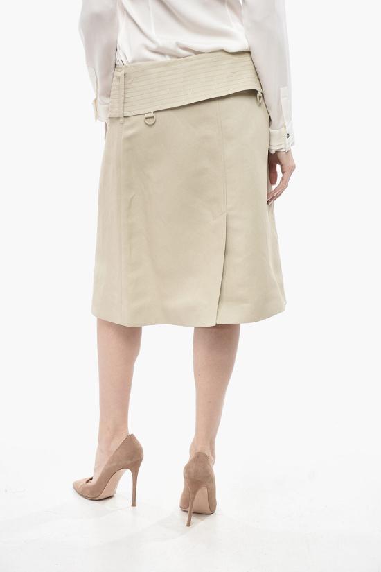  버버리 미디 스커트 8087482 Beige - BURBERRY