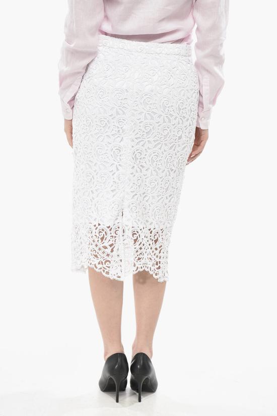  버버리 미디 스커트 8067787 White - BURBERRY