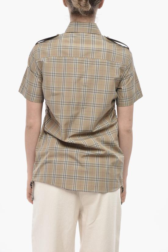  버버리 슬림 핏 체크 코튼 셔츠 8107968NUTIPCHECK Beige - BURBERRY