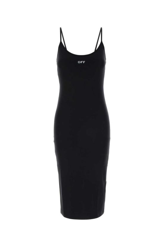 26FW 오프화이트 미디 원피스 2FU00632T W003 Black