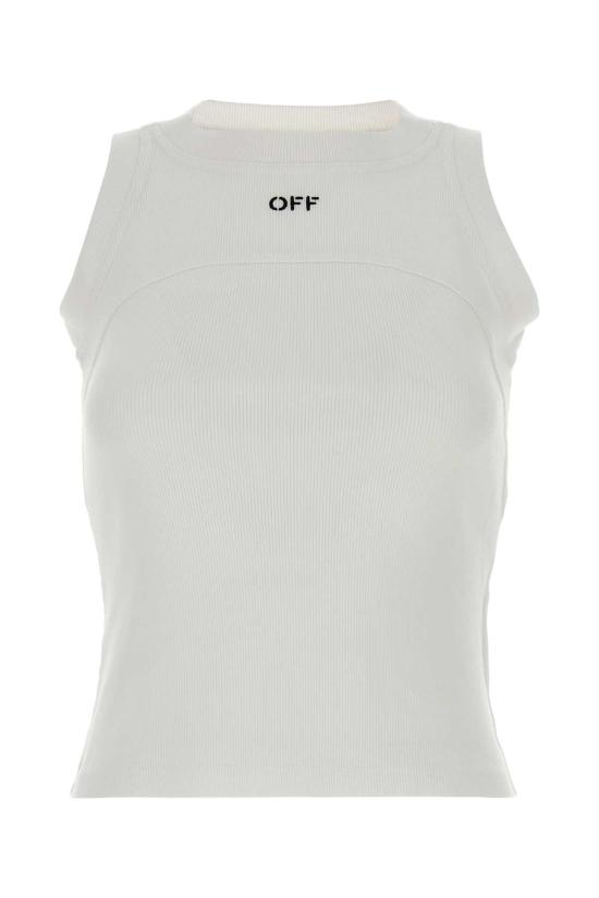 26FW 오프화이트 민소매 티셔츠 2FA00673T W102 White
