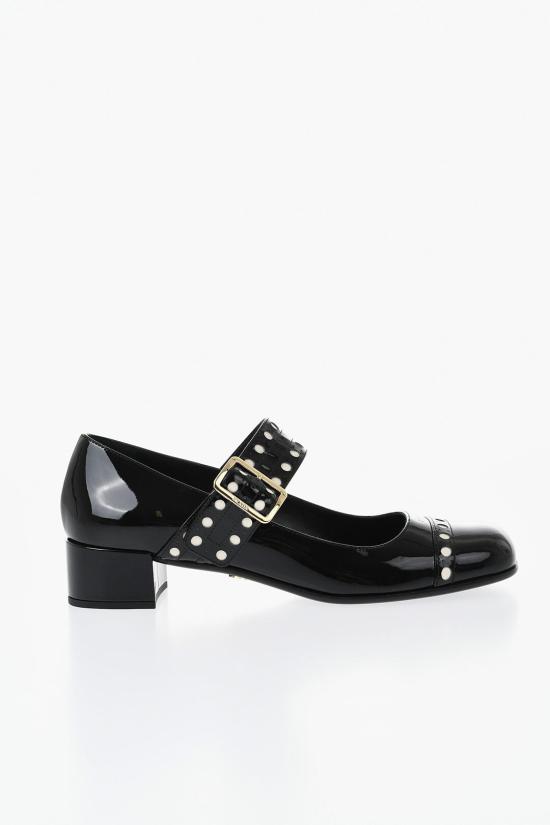  프라다 페이턴트 레더 메리 제인 펌프스 1I816N 069 F0002 Black - PRADA